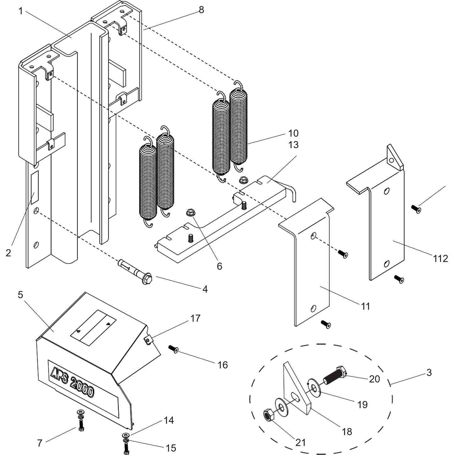 APS 2000 Vehicle Restraint Mounting Parts - APS Resource/Serco