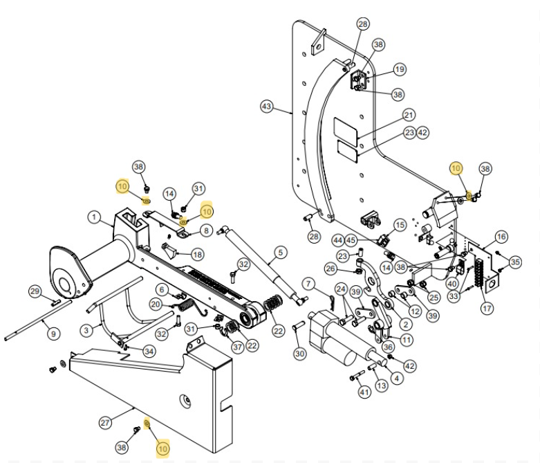 Star 4 LA Truk Stop Vehicle Restraint Replacement Parts (For Serial Number 61627800 and Higher)