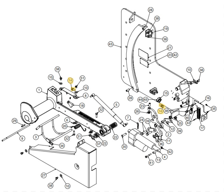 Star 4 LA Truk Stop Vehicle Restraint Replacement Parts (For Serial Number 61627800 and Higher)