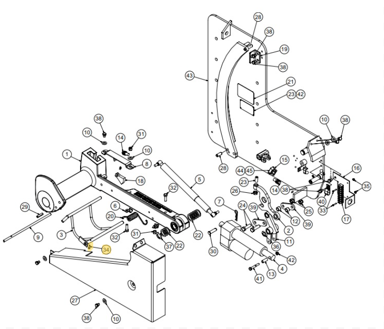 Star 4 LA Truk Stop Vehicle Restraint Replacement Parts (For Serial Number 61627800 and Higher)