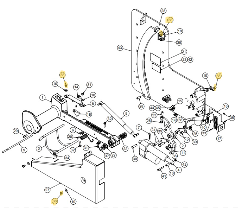 Star 4 LA Truk Stop Vehicle Restraint Replacement Parts (For Serial Number 61627800 and Higher)