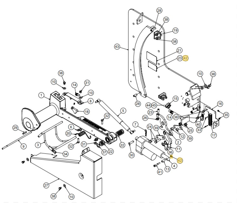 Star 4 LA Truk Stop Vehicle Restraint Replacement Parts (For Serial Number 61627800 and Higher)